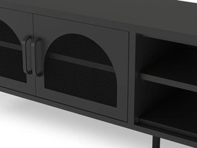 Comodă TV neagră 160x50 cm Diora – Marckeric