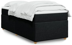 vidaXL Pat box spring cu saltea, negru, 80x200 cm, textil