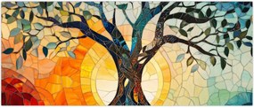 Tablou – Mozaic – soare și arbore I. (120x50 cm)