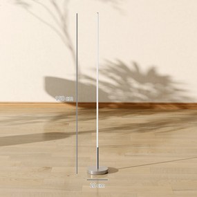 HOMCOM Lampă de Podea LED Reglabilă cu Telecomandă de 150cm Înălțime, Argintiu | Aosom Romania