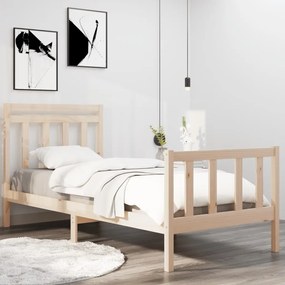 3105340 vidaXL Cadru de pat mic single, 75x190 cm, lemn masiv