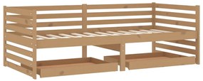 3083692 vidaXL Pat de zi cu sertare, maro miere, 90x200 cm, lemn masiv de pin