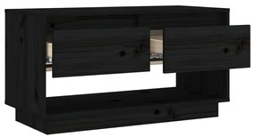 Comoda TV, negru, 74x34x40 cm, lemn masiv de pin 1, Negru