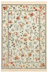 Covor crem din viscoză 160x230 cm Oriental Flowers – Nouristan