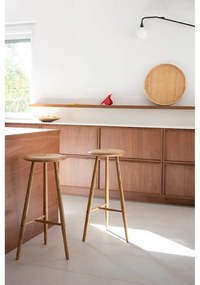 Scaun de bar în culoare naturală din lemn de stejar (înălțime șezut 75 cm) Blanc – Gazzda