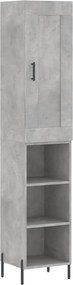 vidaXL Dulap înalt, gri beton, 34,5x34x180 cm, lemn prelucrat