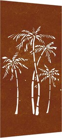 vidaXL Decor de perete de grădină 105x55 cm design palmier oțel corten