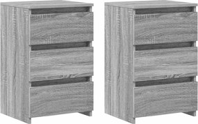vidaXL Noptiere, 2 buc., gri sonoma, 40x35x62,5 cm, lemn prelucrat