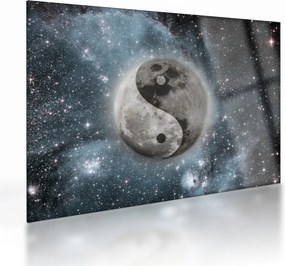 Tablou pe sticlă - Echilibrul cosmic (70x50 cm)