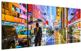 Tablou - Oraș în lumina neoanelor (120x50 cm)
