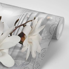 Tapet autoadeziv magnolie cu fundal abstract