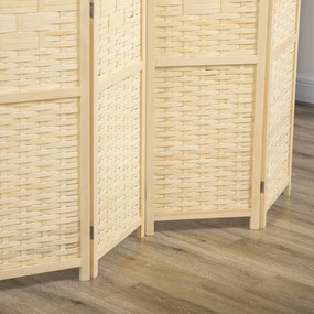 HOMCOM Separator de Cameră din Lemn și Bambus, Paravan Pliabil, Design Modern pentru Acasă și Birou | Aosom Romania