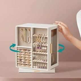 Cutie de bijuterii rotativă 360°