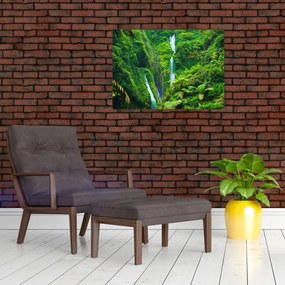 Tablou pe sticlă - Cascada Madakaripura, Java de Est, Indonezia (70x50 cm)