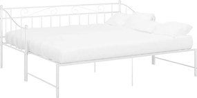 vidaXL Cadru pat canapea extensibilă, alb, 90x200 cm, metal