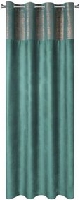 Draperii smarald cu aplicare în partea superioară 140x250 cm