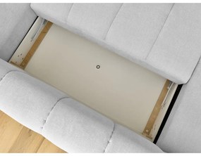 Colțar gri deschis extensibil/cu spațiu de depozitare (cu colț pe partea dreaptă/în formă de "U") Fuji – Bobochic Paris