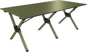 Outsunny Masă de Camping Pliabilă 116 cm, Masă de Picnic Impermeabilă cu Blat Rulabil și Cadru Metalic, Verde | Aosom Romania