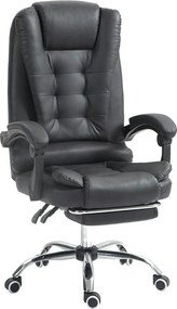 Scaun birou OSKAR, negru, piele ecologica, 62x62x100/110 cm
