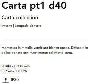 Lampa de podea stil minimalist Carta pt1 d40