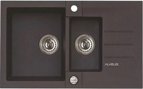 Chiuveta compozit Alveus Rock 70 negru 78x48 cm