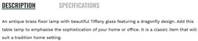 Lampadar cu sticla tiffany Dragonfly