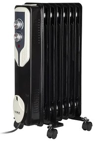 Calorifer electric Floria ZLN-3642,Negru 1500 W, 7 elementi, 3 trepte de putere, Termostat reglabil, Protectie supra-incalzire, Indicator luminos,