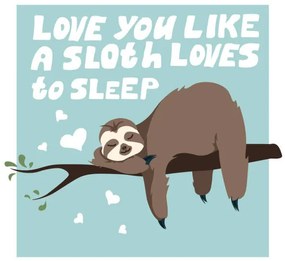 Ilustrație Cute Greeting card with sloth with, Liliya Sudakova