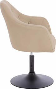 HR831N Scaun Crem Piele Ecologica Premium Soft cu Bază Neagră