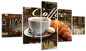 Tablou cu cafea și croissanți (125x70 cm), în 40 de alte dimensiuni noi