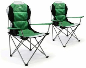 Divero Deluxe Scaun pliabil de camping,verde, 2 bucăți