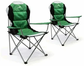 Divero Deluxe Scaun pliabil de camping,verde, 2 bucăți
