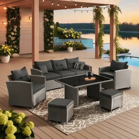 JAKS Mobilier ratan gri Colorado