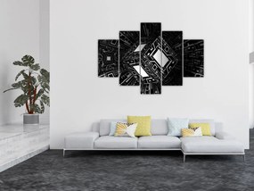Tablou cu un cub abstract (150x105 cm)
