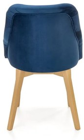 Scaun Toledo 2 velvet bleumarin/stejar miere Monolith 77