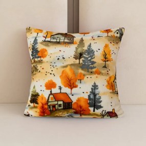 Husa cocolino pentru pernuta AUTUMN VILLAGE 45x45 cm, colorat