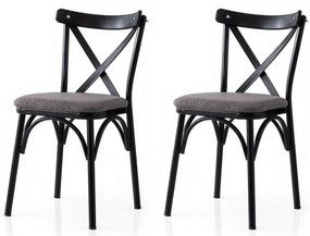 Set de scaune de sufragerie Ekol Grey and Black, 2buc.