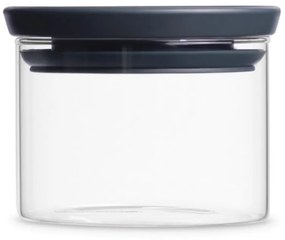 Borcan din sticla Brabantia Stackable 646876, 0.3 L, Inchidere ermetica, Transparent/gri inchis