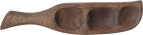 Platou de servire rustic cu 3 compartimente din lemn de mango maro, 40x9x2,5 cm, „Thorun"