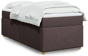 vidaXL Pat box spring cu saltea, maro închis, 90x190 cm, textil