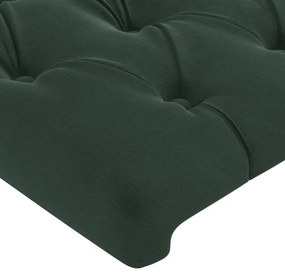 Cadru de pat cu tablie, verde inchis, 90x190 cm, catifea Verde inchis, 90 x 190 cm, Design cu nasturi