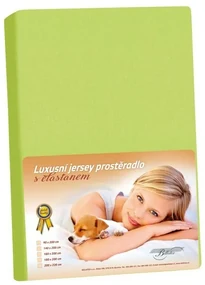 Cearșaf din jersey cu elastan verde, 140 x 200 cm