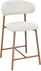 Scaun bar ELTON H-2, bej deschis/stejar, stofă/metal, 43x45x91 cm