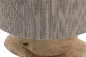 Lampă de masă natur, din lemn de tec si metal, "Naro"