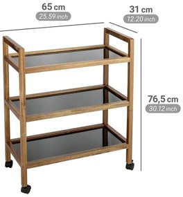 Etajeră de baie neagră/în culoare naturală din lemn de acacia 65x76,5 cm Fondi – Wenko