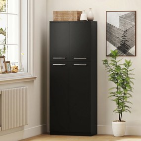 HOMCOM Mobilier de depozitare cu 2 dulapuri și rafturi reglabile din lemn negru | Aosom Romania