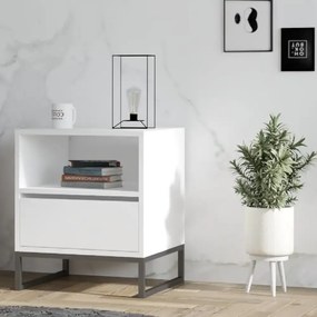 Noptiera Lida pentru dormitor,culoare alb,61 cm