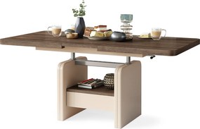 Mazzoni LEXUS Stejar Maro/Bej (Șampanie) - MĂSUȚĂ DE CAFEA EXTENSIBILĂ MODERNĂ