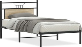 vidaXL Cadru pat fără saltea, stejar sonoma 100x190 cm lemn prelucrat