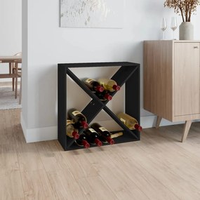 vidaXL Dulap de vinuri, negru, 62x25x62 cm, lemn masiv de pin
